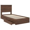 vidaXL Storage Bed with Drawer Brown Oak 90 x 190 cm Engineered Wood