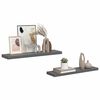 vidaXL Floating Wall Shelves 2 pcs High Gloss Grey 90x23.5x3.8 cm MDF