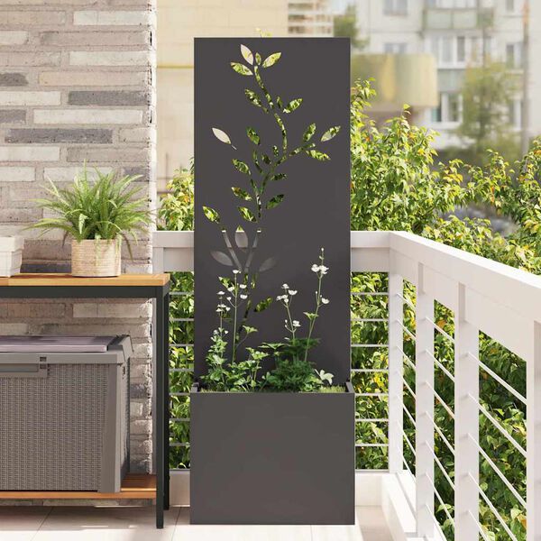 vidaXL Garden Privacy Screen Black 50 x 140 cm Cold-rolled steel