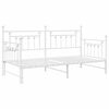 vidaXL Daybed Frame with Headboard White 90 x 190 cm Steel