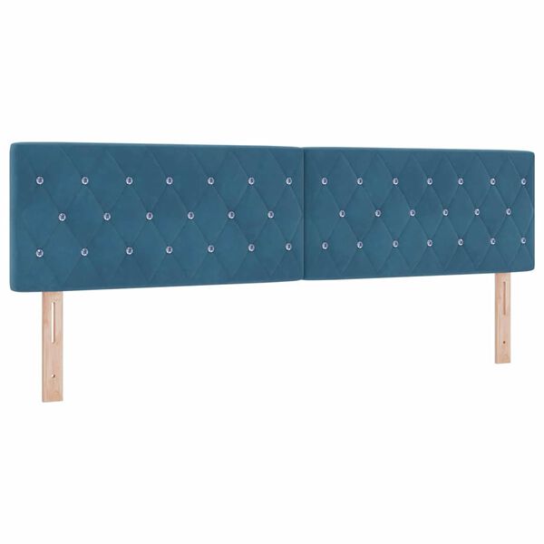 vidaXL Headboard with Headboard Dark Blue 180 cm Faux Leather