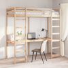 vidaXL Loft Bed Frame Natural 90 x 200 cm Solid Pine Wood