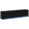 vidaXL TV Cabinet Black Oak Engineered Wood