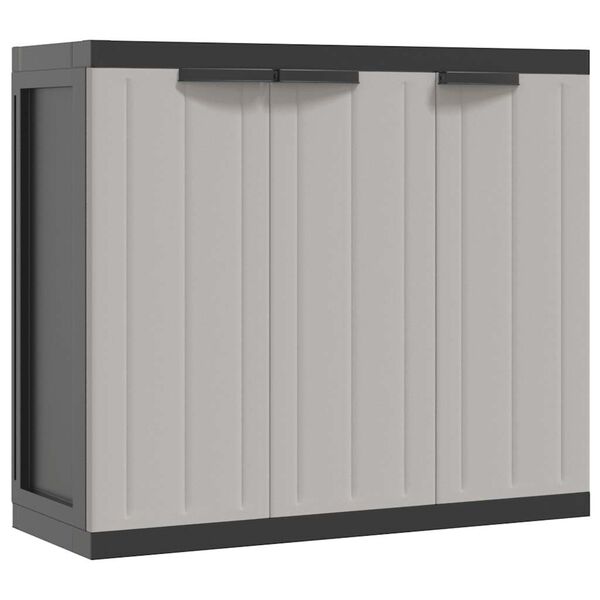 vidaXL Outdoor Storage Cabinet Grey and Black 97x37x85 cm PP