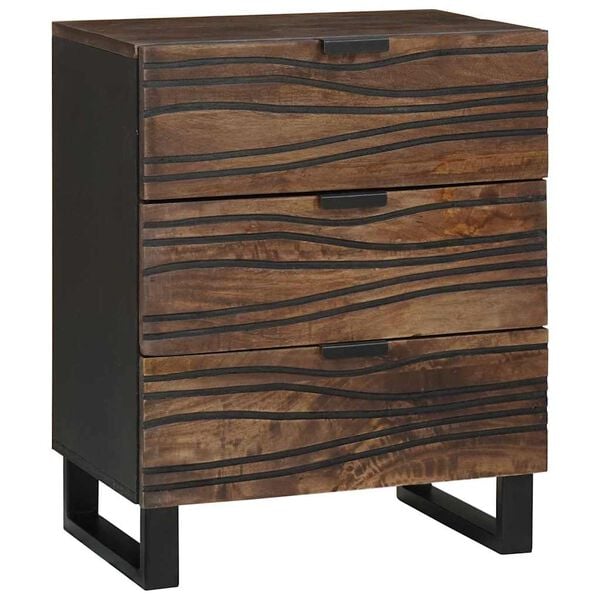 vidaXL Bedside Cabinet Walnut 50 x 33 x 62 cm Solid Acacia wood