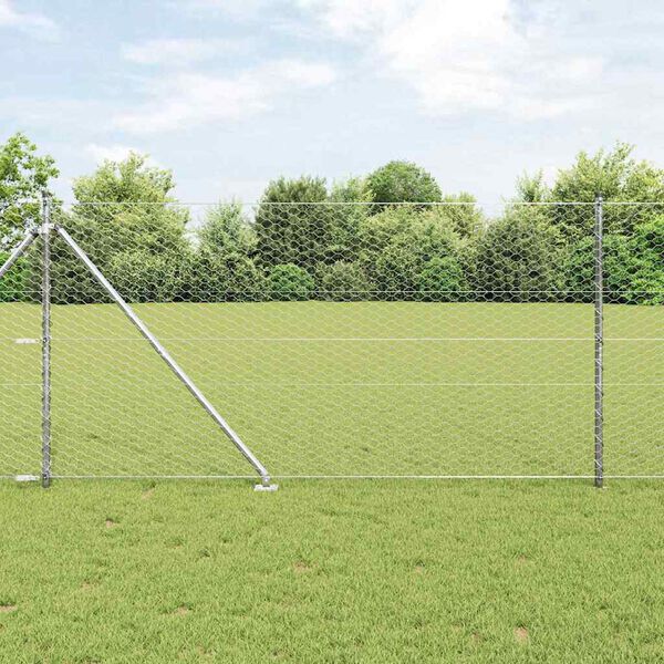 vidaXL Fence Post Silver 50 x 1.4 m (36 mm mesh) Steel