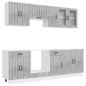 vidaXL 8 Piece Kitchen Cabinet Set "Lucca" Concrete Grey Engineered Wood