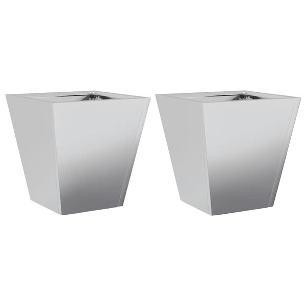 vidaXL Garden Planters 30x30x30 cm 2 pcs Galvanised Steel