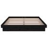 vidaXL Bed Frame without Mattress Black Solid Wood Double