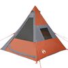 vidaXL Camping Tent Tipi 7-Person Orange Waterproof