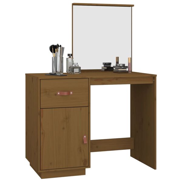 vidaXL Dressing Table Honey Brown 95x50x134 cm Solid Wood Pine