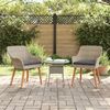 vidaXL Garden Chair 2 pcs Light Grey 55 x 62.5 x 82cm Poly Rattan