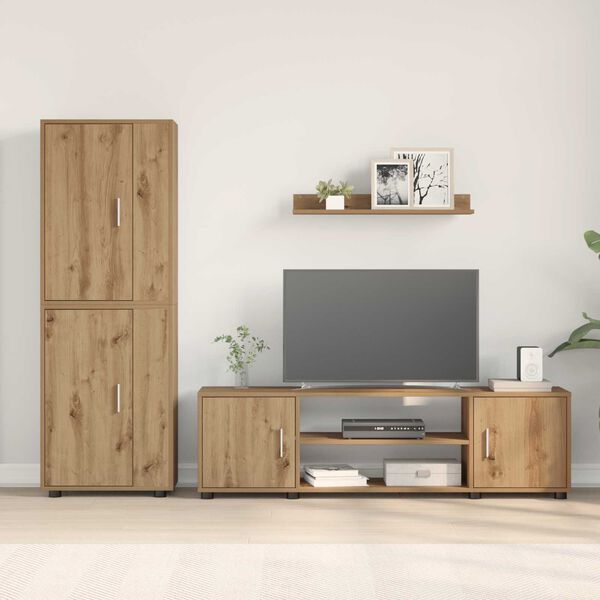 vidaXL TV Cabinet Set Wall-mounted 4 pcs Artisan Oak Engineered wood