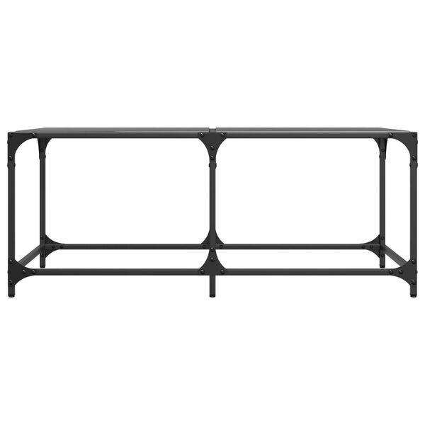 vidaXL Coffee Table with Black Glass Top 98.5x50x40 cm Steel
