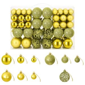 vidaXL Christmas Baubles 100 pcs Light Green 3 / 4 / 6 cm