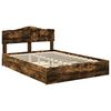 vidaXL Storage Bed with Drawer Smoked Oak 160 x 200 cm Engineered Wood