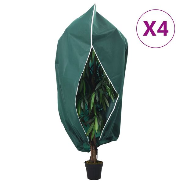 vidaXL Plant Fleece Covers with Zip 4 pcs 70 g/m&sup2; 3.93x3 m