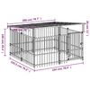 vidaXL Outdoor Dog Kennel with Roof Steel 3.75 m&sup2;