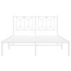 vidaXL Metal Bed Frame without Mattress with Headboard White 140x200cm