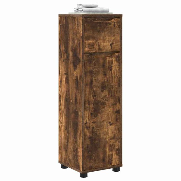vidaXL Bathroom Cabinet Smoked Oak 30.5 x 30 x 101 cm Engineered Wood