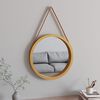 vidaXL Wall Mirror with Strap Gold &Oslash; 55 cm