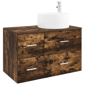 vidaXL Bathroom Cabinet Set 2 pcs Smoked Oak 79.5 x 44.5 x 80 cm