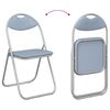vidaXL Folding Chair 2 pcs Grey 48 x 43.5 x 81 cm Faux Leather