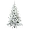 vidaXL Artificial Hinged Christmas Tree White 180 cm PVC and Steel