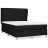 vidaXL Box Spring Bed with Mattress Black 140x190 cm Fabric