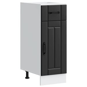 vidaXL Kitchen Base Cabinet "Lucca" Black Engineered Wood