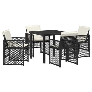 vidaXL Garden Dining Set 5 pcs Light Grey Poly Rattan