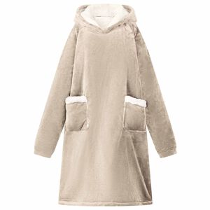 vidaXL Blanket Hoodie Beige M Fleece and Flannel