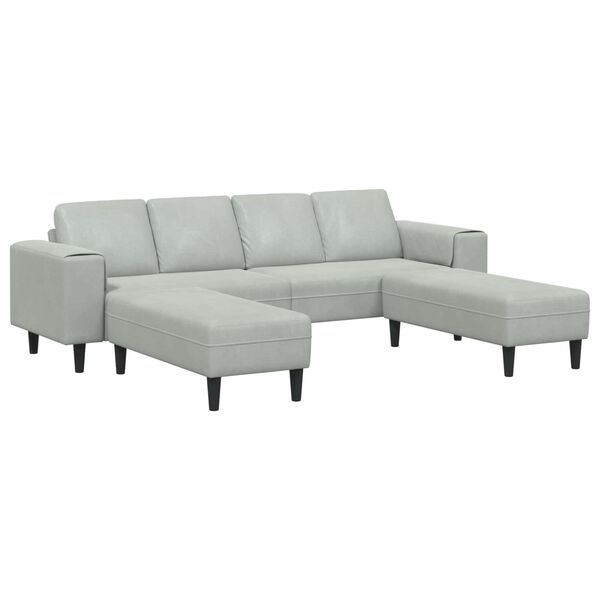 vidaXL Sofa Set Light grey Velvet