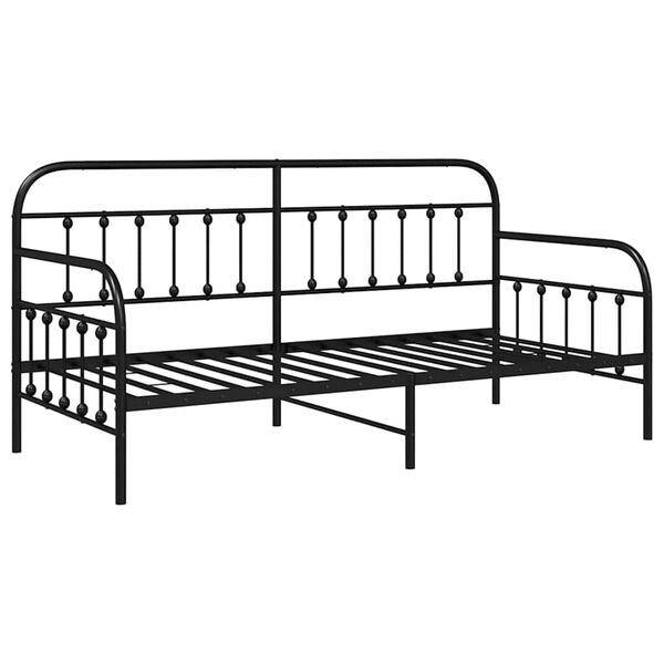 vidaXL Daybed Frame Black 100 x 190 cm Powder-Coated Steel