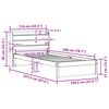 vidaXL Bed Frame with Headboard without Mattress 100x200 cm