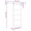 vidaXL Sliding Door White and Black 83 x 202 cm Solid Pine Wood