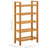 vidaXL Shoe Rack with 5 Shelves 50x27x100 cm Solid Oak Wood