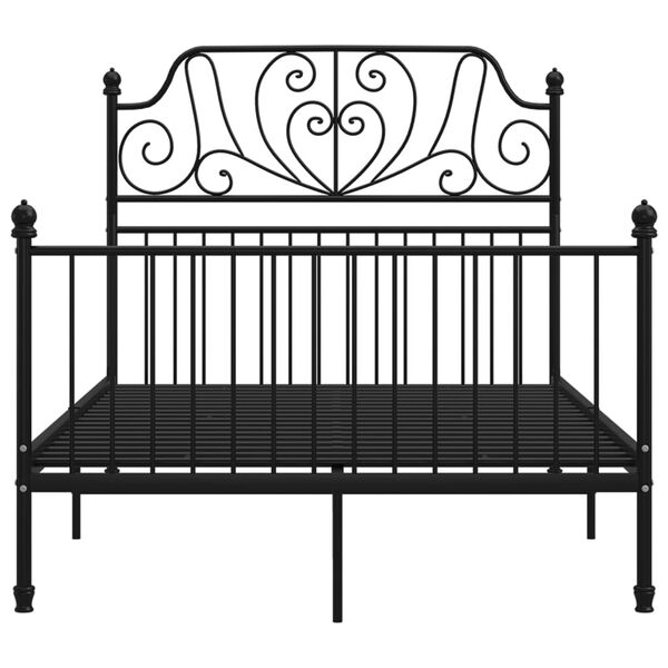 vidaXL Bed Frame without Mattress Black Metal 120x200 cm