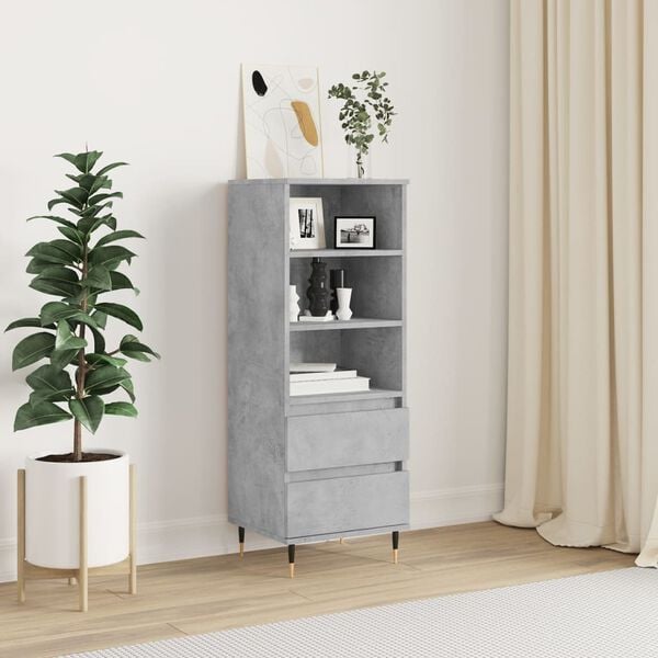 vidaXL Highboard Concrete Grey 40x36x110 cm Engineered Wood