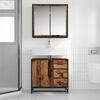 vidaXL Bathroom Furniture Set with Door 2 pcs Old Wood Engineered Wood