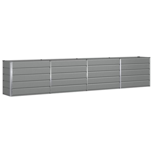 vidaXL Planter Light Grey 385 x 50 x 77 cm Galvanised Steel