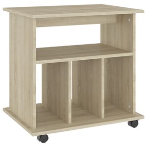 vidaXL Storage Cabinet | Sonoma Oak | Engineered Wood | Medium | Rolling Cabinet