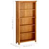 vidaXL 5-Tier Bookcase 70x22x140 cm Solid Oak Wood