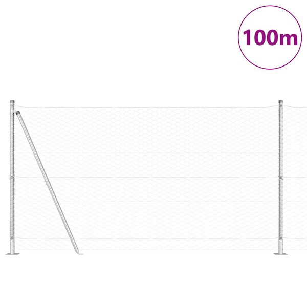 vidaXL Fence Post Silver 100 x 1.2 m (36 mm mesh) Steel