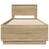 vidaXL Bed Frame with Headboard Sonoma Oak 90 x 200 cm Engineered Wood