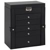 vidaXL Jewellery Box 6-Layer with Mirror Lockable Black