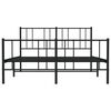 vidaXL Metal Bed Frame without Mattress with Footboard Black 160x200cm