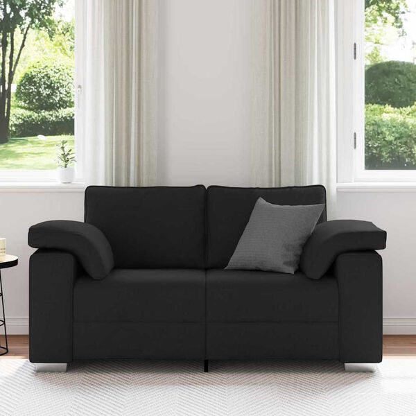 vidaXL Sofa Black 160 x 77 x 82 cm Fabric