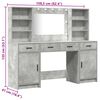 vidaXL Dressing Table Set 3 pcs Concrete Grey Engineered Wood