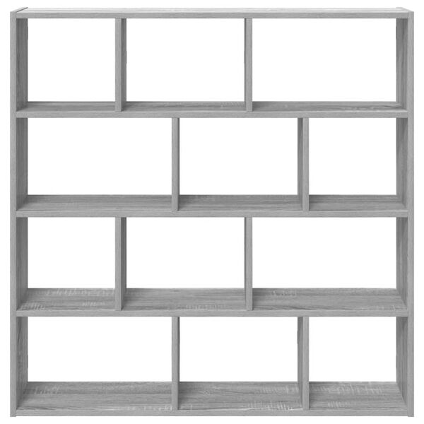 vidaXL Wall Cube Shelf 12 Compartments Grey Sonoma Engineered Wood